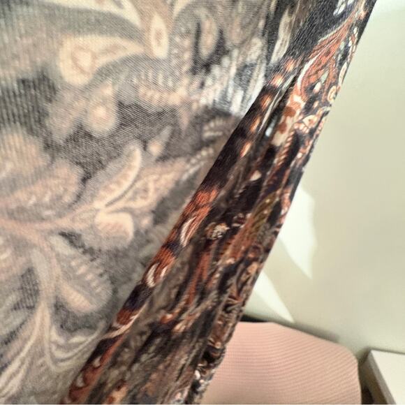 American Eagle Outfitters Womens Boho Paisley V-Neck Long Sleeve Romper M Brown - Picture 9 of 12